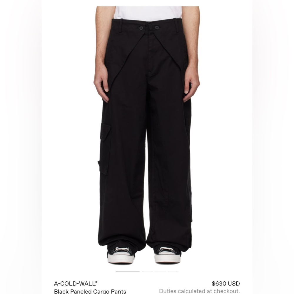 A-COLD-WALL* Black Panel Cargo Pants - Picture 4 of 4